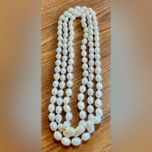 Genuine 64in Freshwater Pearls 3-way Necklace